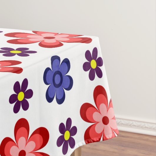 Boho Blue Purple Red Flowers Small Tablecloth Tafelkleed (Voorbeeld)