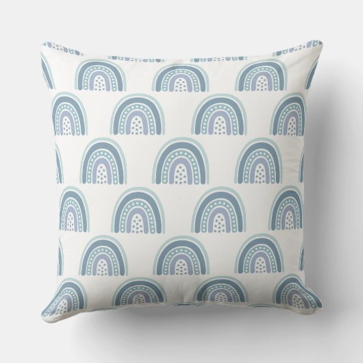 Boho Blue Rainbow Aangepaste naam Sierkussen (Achterkant)