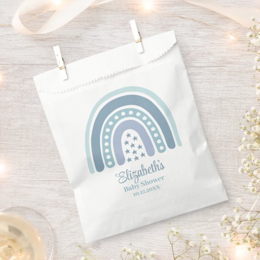 Boho Blue Rainbow-Baby shower Bedankzakje (Geknipt)