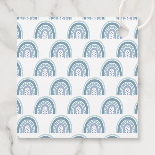 Boho Blue Rainbow Baby shower dank u Bedankjes Labels (Achterkant)