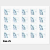 Boho Blue Rainbow Baby shower dank u Vierkante Sticker (Vel)