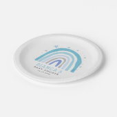 Boho Blue Rainbow-Baby shower Papieren Bordje (Gekanteld)