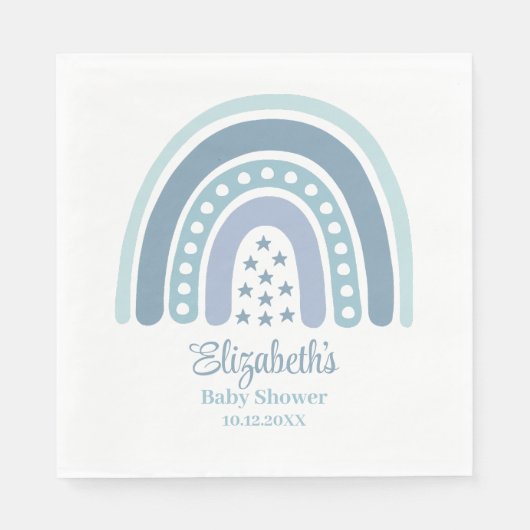 Boho Blue Rainbow Baby shower servetten (Voorkant)