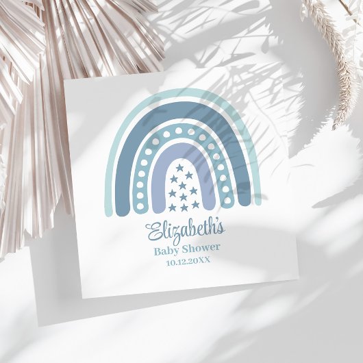 Boho Blue Rainbow Baby shower servetten