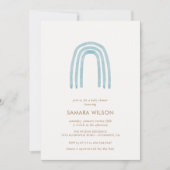 Boho Blue Rainbow Baby shower Uitnodiging (Voorkant)