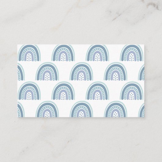 Boho Blue Rainbow Books voor Baby Enclosure Kaart (Achterkant)