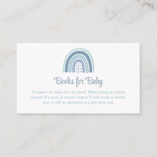 Boho Blue Rainbow Books voor Baby Enclosure Kaart (Voorkant)
