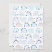 Boho Blue Rainbow Kids Birthday Party Kaart (Achterkant)