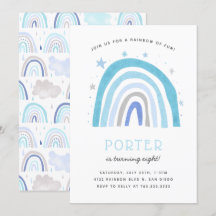 Boho Blue Rainbow Kids Birthday Party