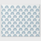 Boho Blue Rainbow Pattern Cadeaupapier (Vlak)