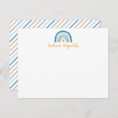 Boho Blue Rainbow Stationery Notitiekaartje (Voorkant / Achterkant)