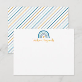 Boho Blue Rainbow Stationery Notitiekaartje