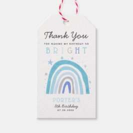 Boho Blue Rainbow verjaardagsfeestje zo HELDER Cadeaulabel