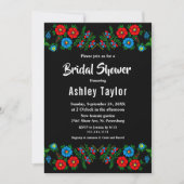 Boho Blue Red Roses Romantisch Bloemen Vrijgezelle Kaart (Voorkant)