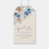 Boho Blue Roos teddybeer met ballon Cadeaulabel (Voorkant)