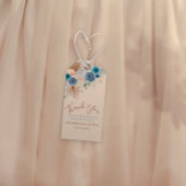 Boho Blue Roos teddybeer met ballon Cadeaulabel