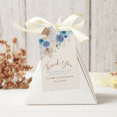 Boho Blue Roos teddybeer met ballon Cadeaulabel