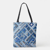 Boho Blue Shapes Tote Bag (Achterkant)