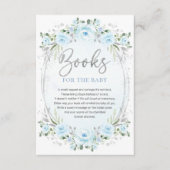 Boho Blue Silver Garden Flowers Books for Baby Informatiekaartje (Voorkant)