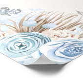 Boho Blue Silver Quinceañera 15th Birthday Welkom Poster (Hoek)