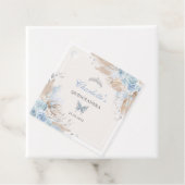 Boho Blue Silver Quinceanera Miss Quince 15 Bedankjes Labels (In situ)