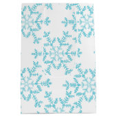 Boho Blue Snowflakes Gift Bag Medium Cadeauzakje (Achterkant)