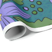 Boho Blue & Teal Floral Botanical Wrapping Paper Cadeaupapier (Rol Hoek)