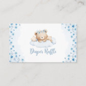 Boho Blue Teddy Bear Baby shower Luier Raffle Informatiekaartje (Achterkant)