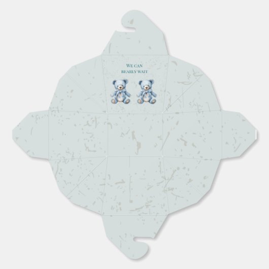 Boho Blue Teddy Bears Bedankdoosjes (Ongevouwen)