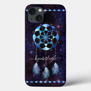 Boho Blue Tribal Celestial Mandala Drocatcher Case-Mate iPhone Case