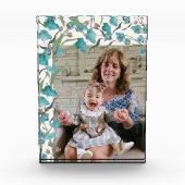 Boho Blue Turquoise Waterverf Wildflower Grandma Fotoblokken (Voorkant)