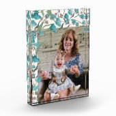 Boho Blue Turquoise Waterverf Wildflower Grandma Fotoblokken (Links)