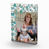Boho Blue Turquoise Waterverf Wildflower Grandma Fotoblokken (Rechts)