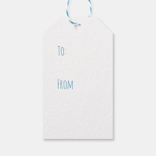 Boho Blue Verjaardagswensen Cadeaulabel (Achterkant)