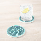 Boho Blue Vods Beverage Coaster Zandsteen Onderzetter (Zijkant)