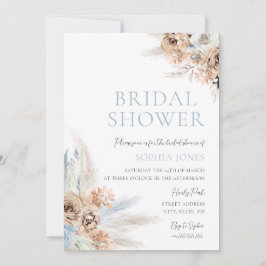 Boho Blue Vrijgezellenfeest: Dusty Blue en Ivory F Kaart