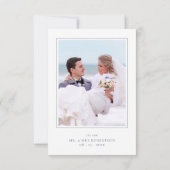 Boho Blue Watercolor Shells Beach Wedding Photo Bedankkaart (Achterkant)