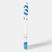 Boho Blue Waterverf Abstract | Monogrammfoonfoto Case-Mate iPhone Case (Achterkant / Rechts)