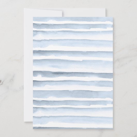 Boho Blue Waterverf Beach Wedding Kaart (Achterkant)