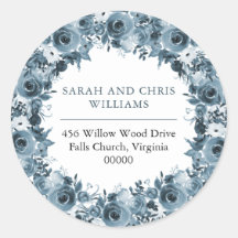 Boho Blue Waterverf Bloemenkrans retouradres