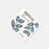 Boho Blue Waterverf Foliage Vrijgezellenfeest Servet (Hoek)