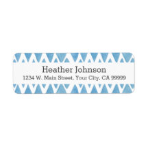 Boho Blue Waterverf Geometric Pattern