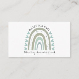 Boho Blue Waterverf Rainbow Books voor Baby Informatiekaartje