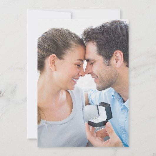 Boho Blue Waterverf Wildflowers & Fotobruiloft Kaart (Achterkant)