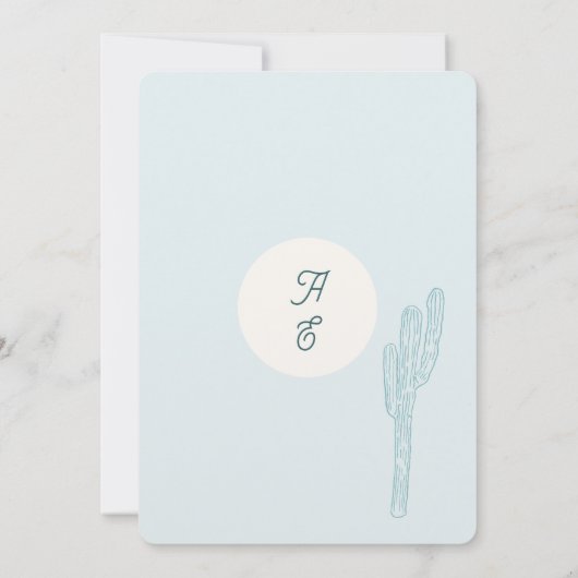 Boho Blue Wedding Kaart (Achterkant)