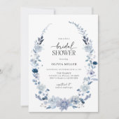 Boho Blue Wildflower Bruidsdouche Uitnodiging (Voorkant)