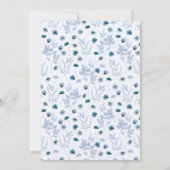 Boho Blue Wildflower Butterfly Wedding Kaart (Achterkant)