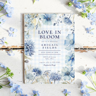 Boho Blue Wildflower Liefde in Bloom Vrijgezellenf Kaart