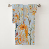 Boho Blue Wildflowers Bad Handdoek (Insitu)