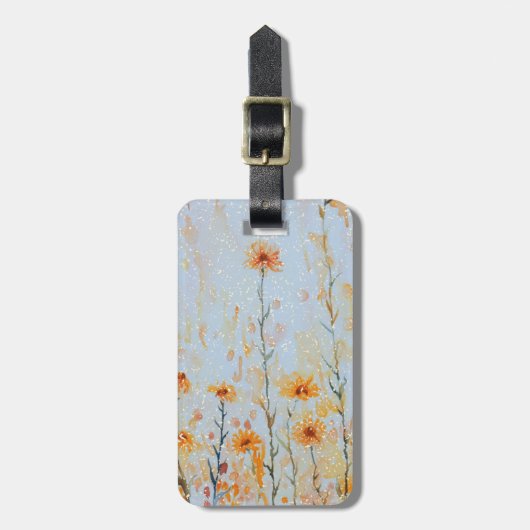 Boho  Blue Wildflowers Bagagelabel (Voorkant verticaal)